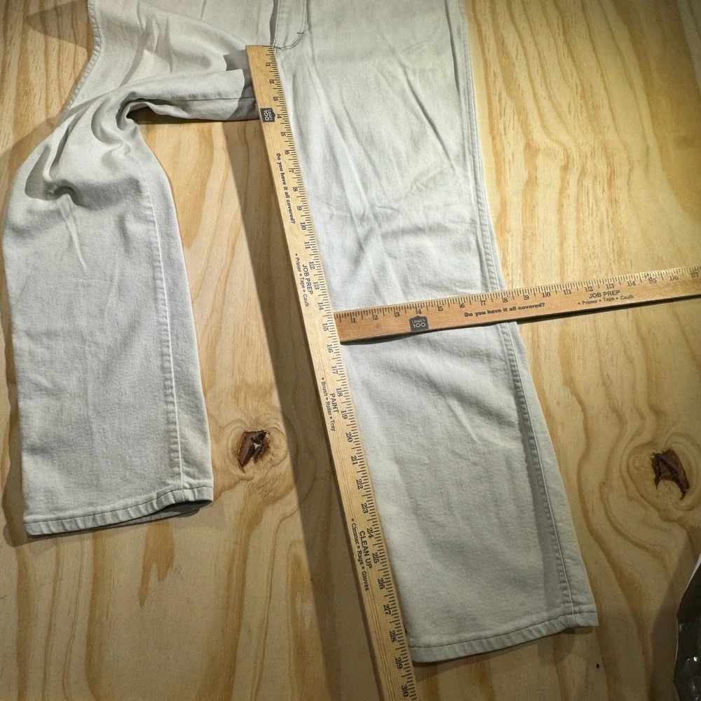 Wrangler Men's Vintage Made in USA Heavyweight Denim Bootcut Jeans White Wash 36